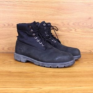 Timberland Roll Top 6" Black Leather Work Boots